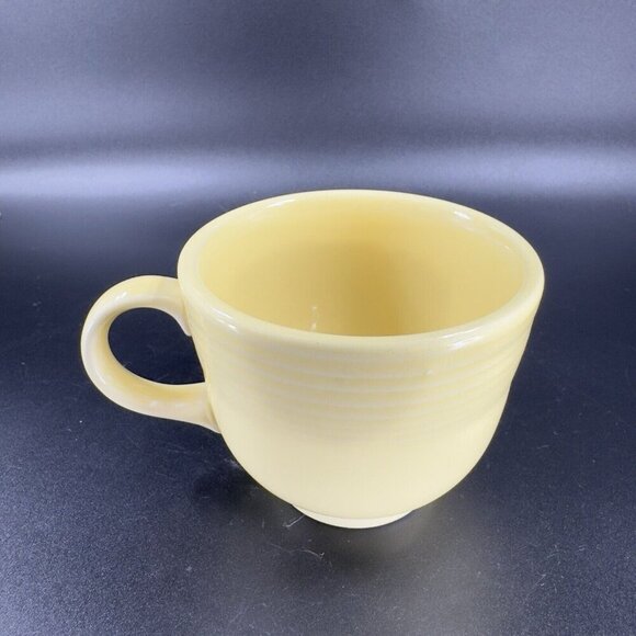 Fiesta Fiestaware Ceramic Teacup And Saucer Set Ivory Yellow Homer Laughlin VTG - Picture 10 of 16
